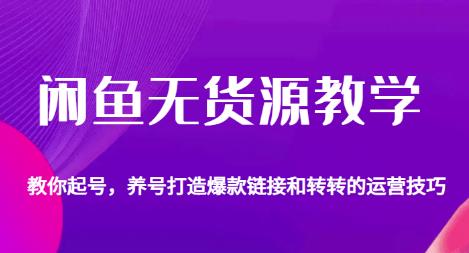 闲鱼无货源教学，教你起号，养号打造爆款链接以及转转的运营技巧-16888副业资讯