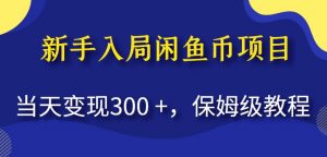 新手入局闲鱼币项目，当天变现300+，保姆级教程【揭秘】-16888副业资讯