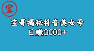宝哥揭秘抖音美女号玩法,日赚3000+【揭秘】-16888副业资讯