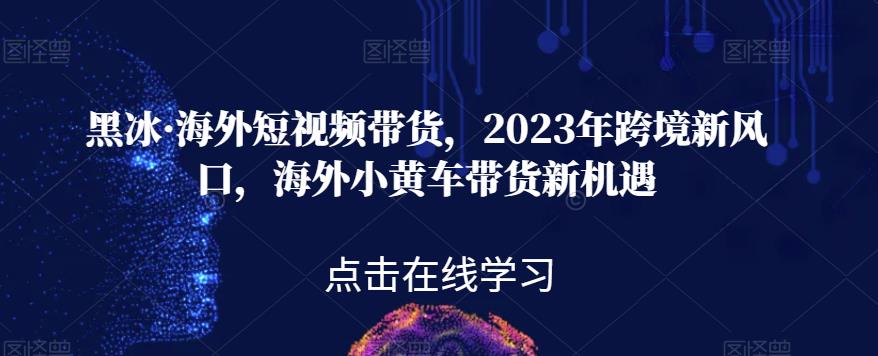 黑冰·海外短视频带货，2023年跨境新风口，海外小黄车带货新机遇-16888副业资讯