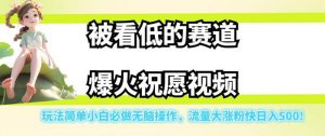 被看低的赛道爆火祝愿视频,玩法简单小白必做无脑操作,流量大涨粉快日入500-16888副业资讯