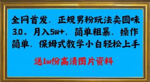 全网首发正规男粉玩法卖圆味3.0，月入5W+，简单粗暴，操作简单，保姆式教学，小白轻松上手-16888副业资讯
