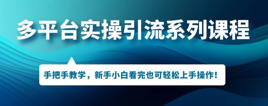 多平台引流实操系列课程，新手小白看完也可轻松上手进行引流操作-16888副业资讯