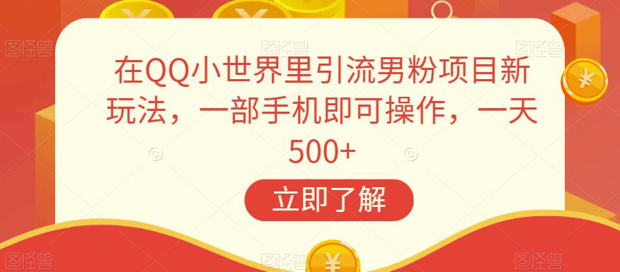 在QQ小世界里引流男粉项目新玩法，一部手机即可操作，一天500+【揭秘】-16888副业资讯