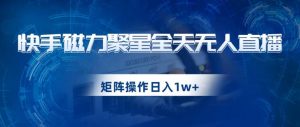 快手磁力聚星全天无人直播,矩阵操作日入1w+【揭秘】-16888副业资讯