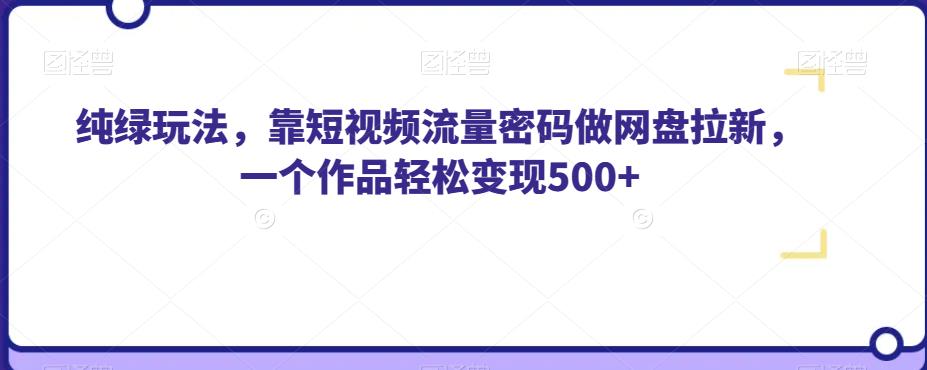 纯绿玩法，靠短视频流量密码做网盘拉新，一个作品轻松变现500+【揭秘】-16888副业资讯