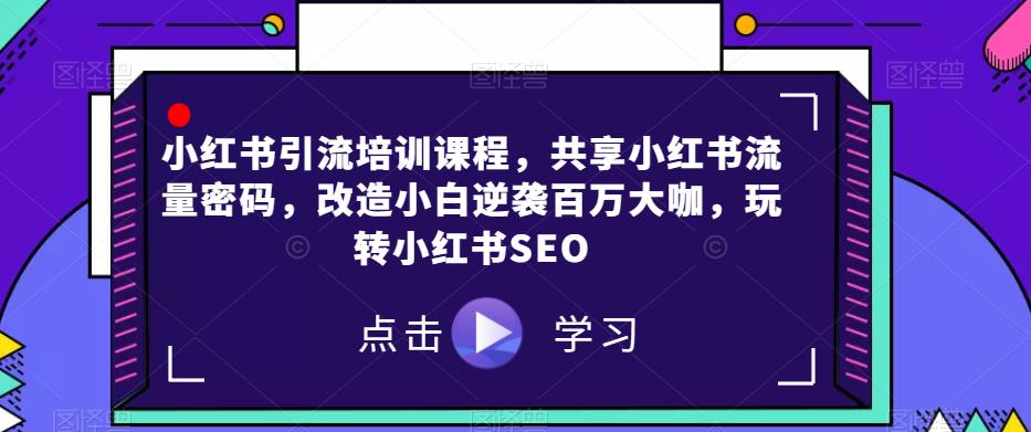 小红书引流培训课程，共享小红书流量密码，改造小白逆袭百万大咖，玩转小红书SEO-16888副业资讯