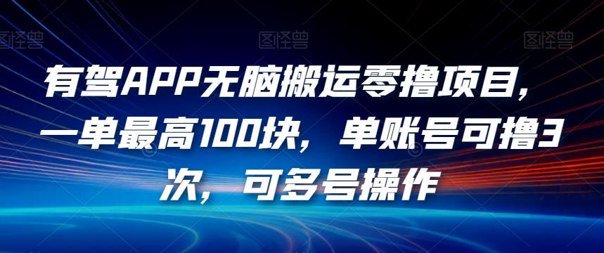 有驾APP无脑搬运零撸项目，一单最高100块，单账号可撸3次，可多号操作【揭秘】-16888副业资讯