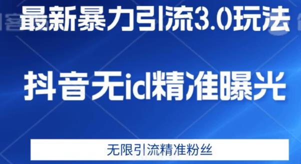 最新暴力引流3.0版本，抖音无id暴力引流各行业精准用户-16888副业资讯