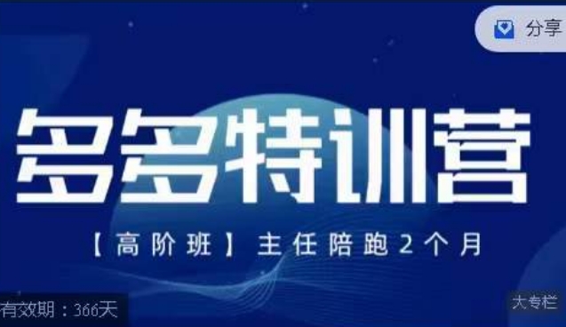 纪主任·多多特训营高阶班【9月13日更新】，拼多多最新玩法技巧落地实操-16888副业资讯