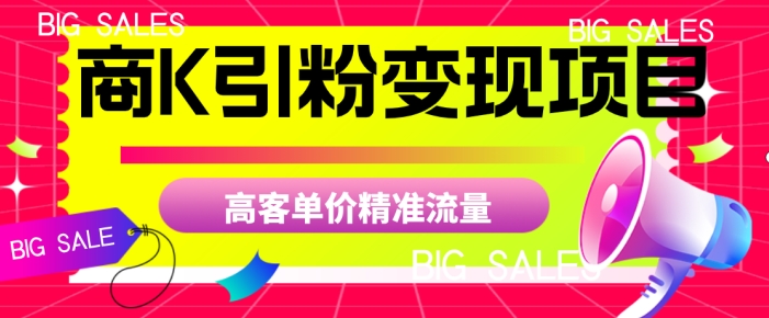 商K引粉变现项目，高客单价精准流量【揭秘】-16888副业资讯