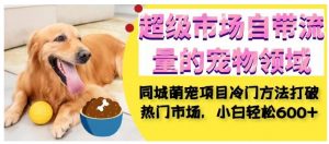 超级市场自带流量的宠物领域，同城萌宠项目冷门方法打破热门市场，小白轻松600+-16888副业资讯