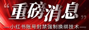 【最新】小红书账号封禁强制换绑技术可日赚300-16888副业资讯