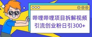哔哩哔哩项目拆解引流创业粉日引300+小白可轻松上手【揭秘】-16888副业资讯