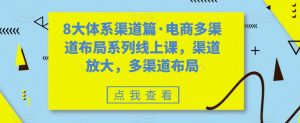 8大体系渠道篇·电商多渠道布局系列线上课，渠道放大，多渠道布局-16888副业资讯