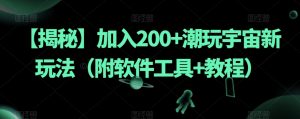 【揭秘】加入200+潮玩宇宙新玩法(附软件工具+教程)-16888副业资讯