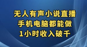 抖音无人有声小说直播，手机电脑都能做，1小时收入破千【揭秘】-16888副业资讯