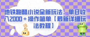 地铁跑酷小说全新玩法，单日收入2000＋操作简单【最新详细玩法教程】【揭秘】-16888副业资讯