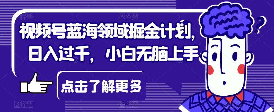 视频号蓝海领域掘金计划，日入过千，小白无脑上手【揭秘】-16888副业资讯