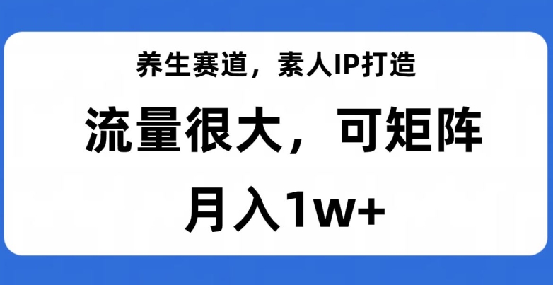 养生赛道，素人IP打造，流量很大，可矩阵，月入1w+【揭秘】-16888副业资讯