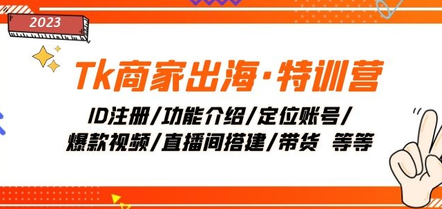Tk商家出海·特训营：ID注册/功能介绍/定位账号/爆款视频/直播间搭建/带货-16888副业资讯