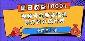 单日收益1000+，视频号全新赛道撸创作者分成计划，小白易上手【揭秘】-16888副业资讯