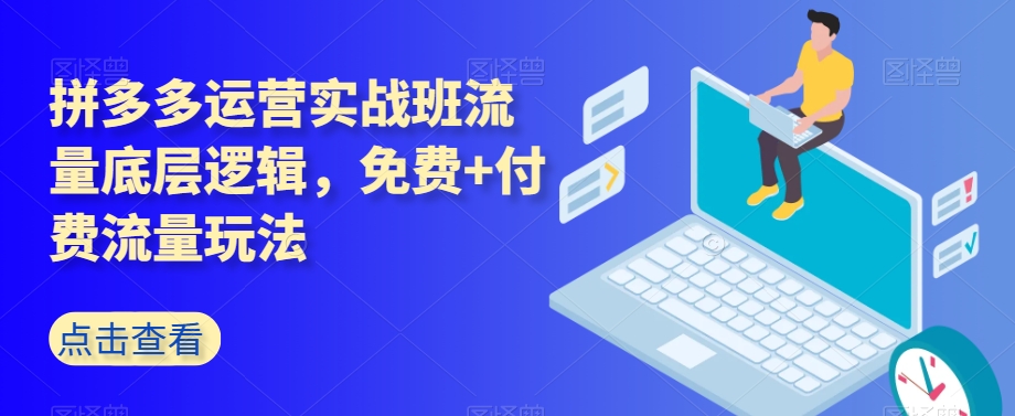 拼多多运营实战班流量底层逻辑，免费+付费流量玩法-16888副业资讯
