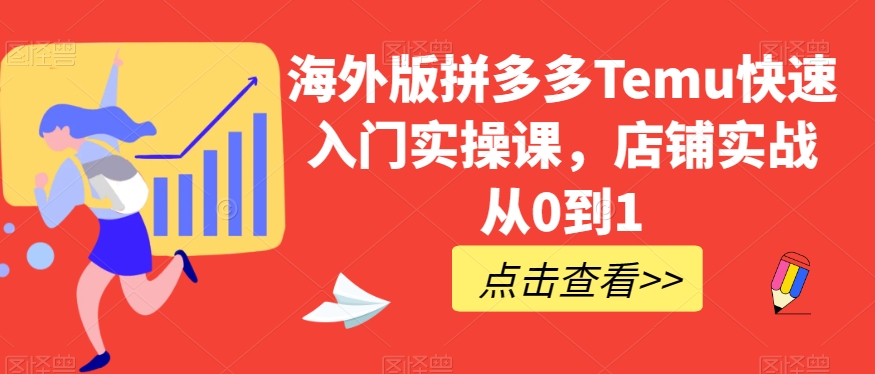海外版拼多多Temu快速入门实操课，店铺实战从0到1-16888副业资讯