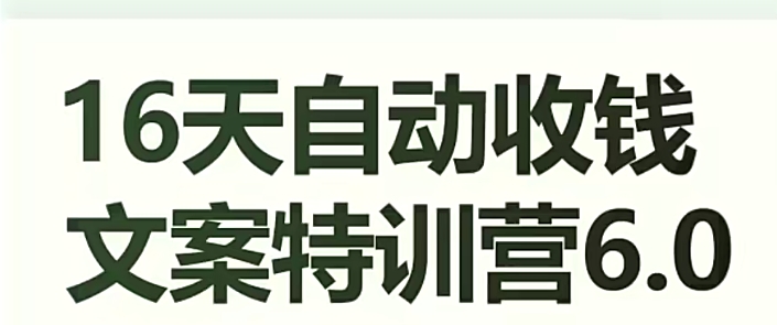 16天自动收钱文案特训营6.0，学会儿每天自动咔咔收钱-16888副业资讯