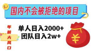 在国内不怕被拒绝的项目，单人日入2000，团队日入20000+【揭秘】-16888副业资讯