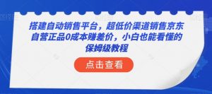 搭建自动销售平台，超低价渠道销售京东自营正品0成本赚差价，小白也能看懂的保姆级教程【揭秘】-16888副业资讯