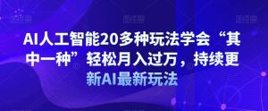AI人工智能20多种玩法学会“其中一种”轻松月入过万，持续更新AI最新玩法-16888副业资讯