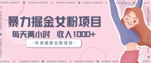 年底暴力女粉掘金项目5天变现1.5W+【揭秘】-16888副业资讯