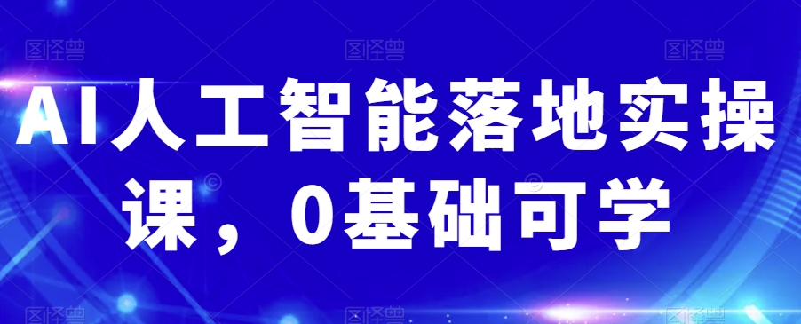 AI人工智能落地实操课，0基础可学-16888副业资讯