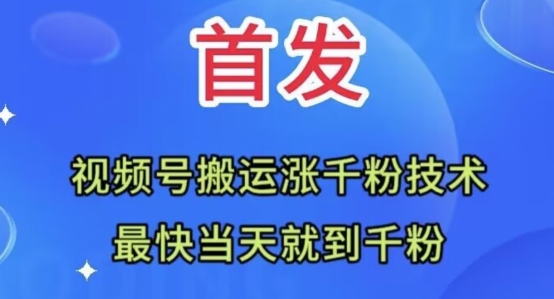 全网首发：视频号无脑搬运涨千粉技术，最快当天到千粉【揭秘】-16888副业资讯