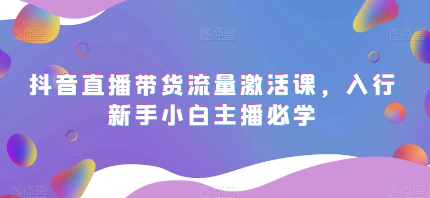 抖音直播带货流量激活课，入行新手小白主播必学-16888副业资讯