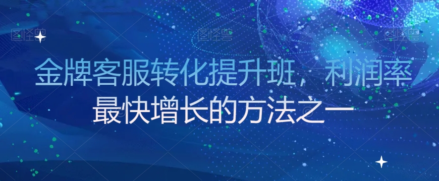 金牌客服转化提升班，利润率最快增长的方法之一-16888副业资讯