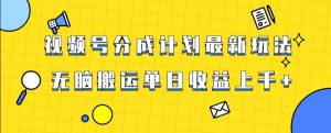 视频号最新爆火赛道玩法，只需无脑搬运，轻松过原创，单日收益上千【揭秘】-16888副业资讯