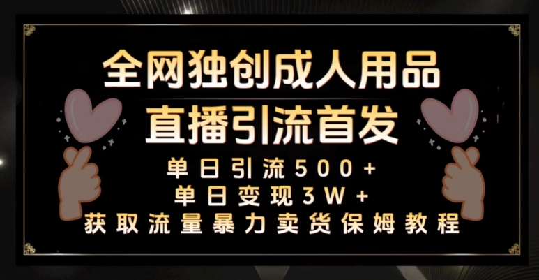 全网独创真人主播+无人直播单日引流500+，橙人用品暴力卖货单日变现3W+保姆似教学2.0【揭秘】-16888副业资讯