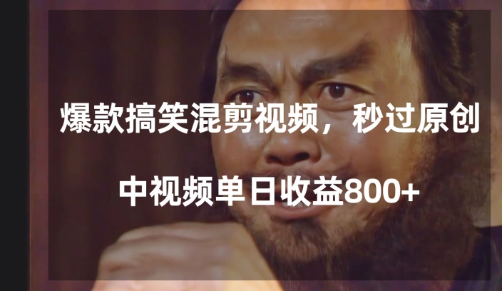 爆款搞笑混剪视频，百分百过原创，单日中视频播放收益800+【揭秘】-16888副业资讯