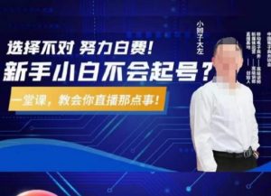 大左教您从0到1做直播带货,选择不对,努力白费,5小时课程搞定那点事,解决你起号问题-16888副业资讯