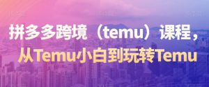 拼多多跨境（temu）课程，从Temu小白到玩转Temu-16888副业资讯