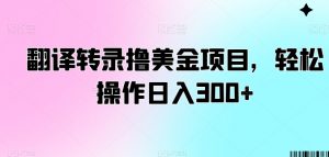 翻译转录撸美金项目,轻松操作日入300+【揭秘】-16888副业资讯