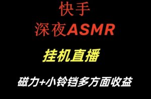 快手深夜ASMR挂机直播，磁力+小铃铛收益（附带工具和5G素材）【揭秘】-16888副业资讯