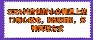 2024抖音创新小众赛道上热门核心技术,超级涨粉,多种变现方式【揭秘】-16888副业资讯