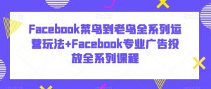 Facebook菜鸟到老鸟全系列运营玩法+Facebook专业广告投放全系列课程-16888副业资讯