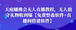 天庭蟠桃会无人直播教程，无人值守礼物收到爆【免费整蛊软件+直播间搭建软件】-16888副业资讯
