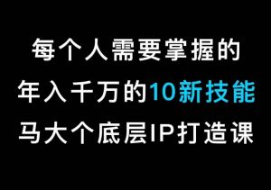马大个的IP底层逻辑课,每个人需要掌握的年入千万的10新技能,约会底层IP打造方法!-16888副业资讯