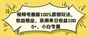 视频号最新100%原创玩法，收益稳定，亲测单日收益1000+，小白专属【揭秘】-16888副业资讯
