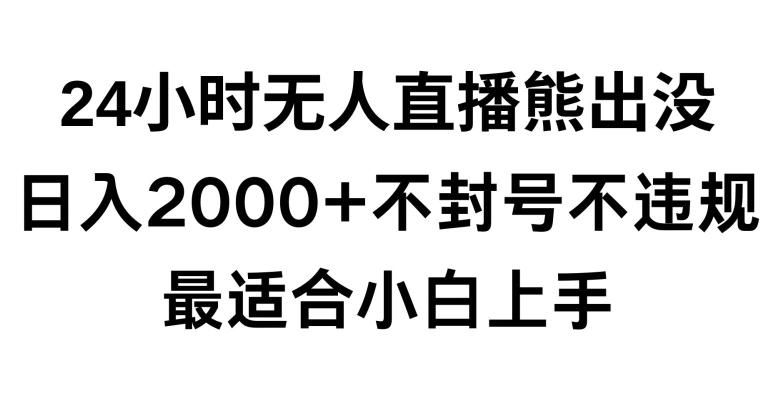 快手24小时无人直播熊出没，不封直播间，不违规，日入2000+，最适合小白上手，保姆式教学【揭秘】-16888副业资讯